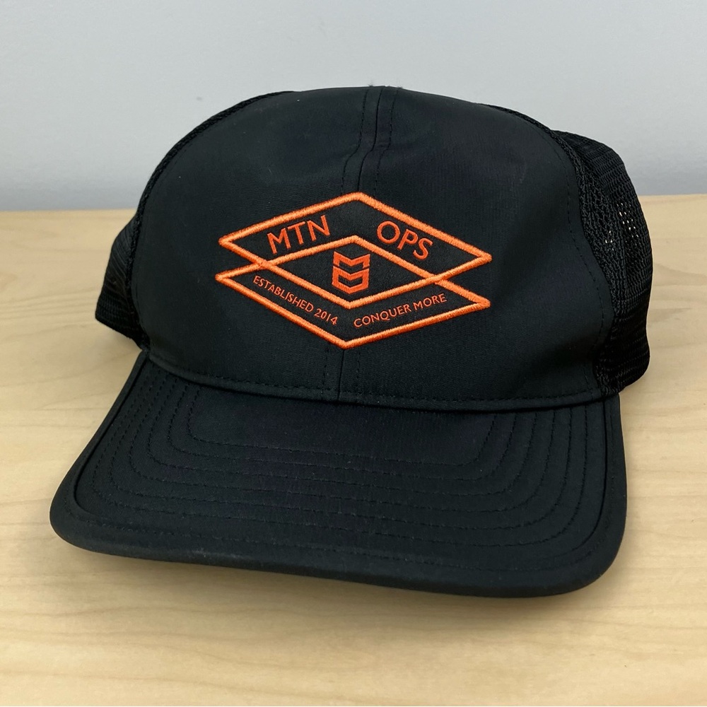 MTN OPS Mesh Back Snapback Trucker Hat Black Diamond Embroidered Logo NWT!